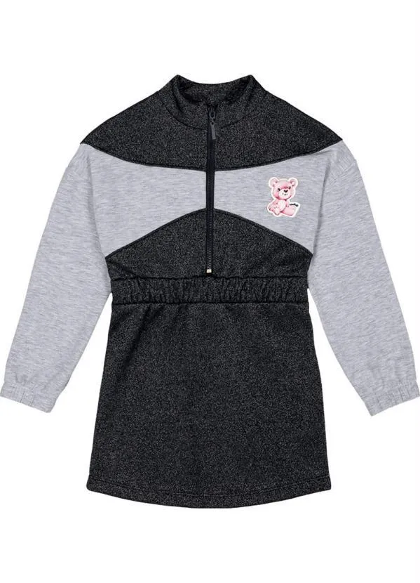 Brandili Mundi - Vestido Menina com Aplique de Ursinho Preto 2