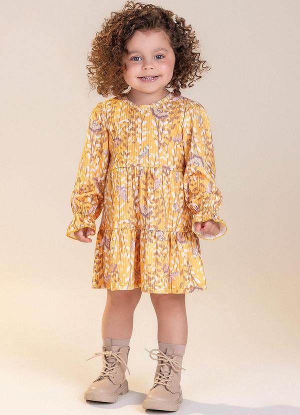 Colorittá - Vestido Menina com Babado Amarelo