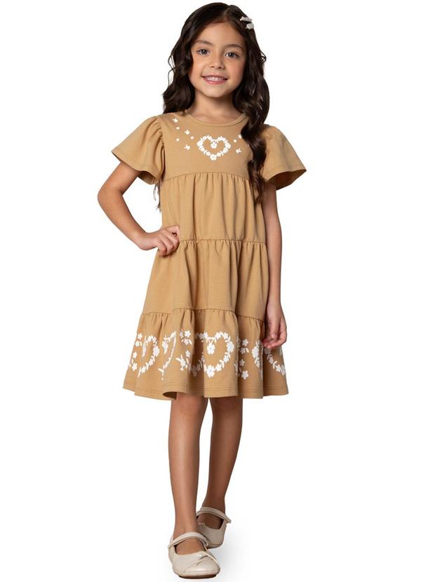 Milon - Vestido Menina Coração Marrom