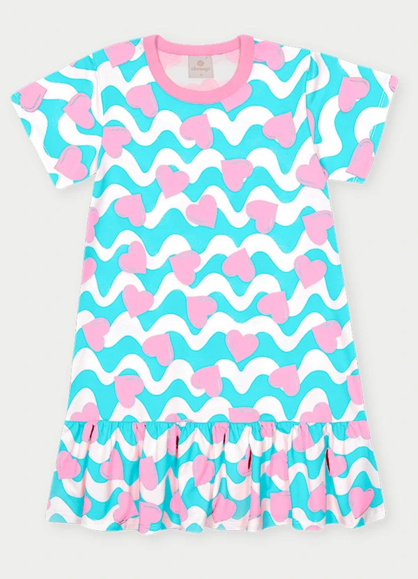 Abrange - Vestido Menina Corações Rosa