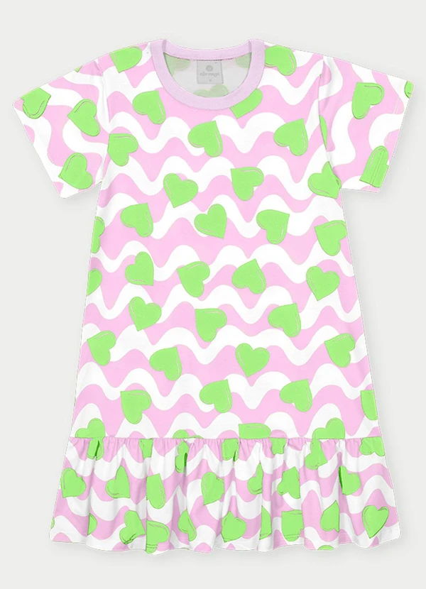 Abrange - Vestido Menina Corações Roxo 1