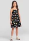 Brandili - Vestido Menina de Estrelas Vermelho - variação: Preto