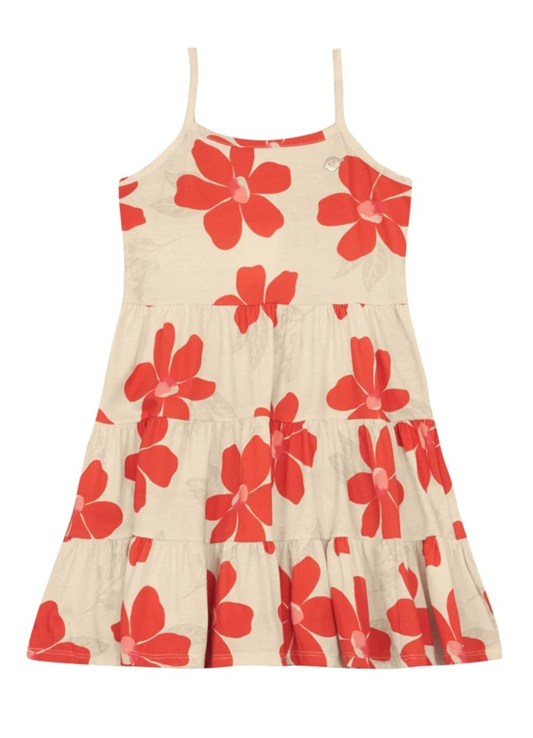 Brandili - Vestido Menina de Flores Colorido Natural