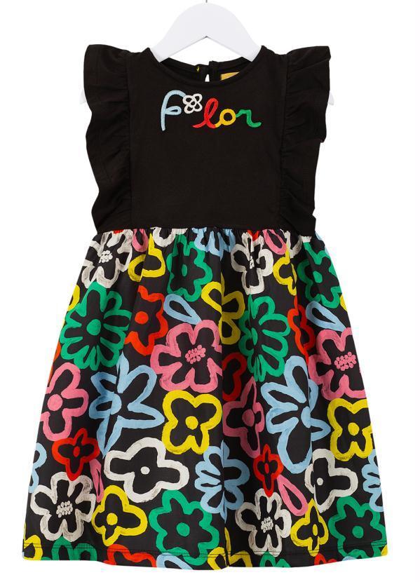 Fábula - Vestido Menina de Malha Blu Preto