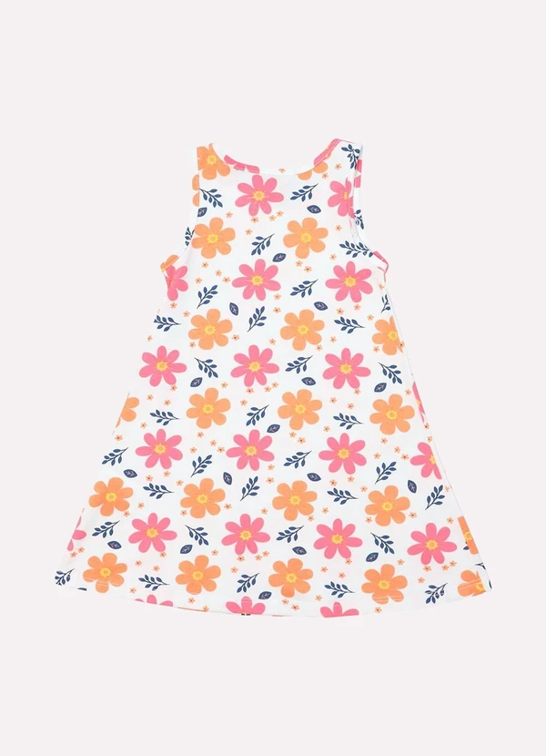 Kyly - Vestido Menina em Algodão Flores Off White 3