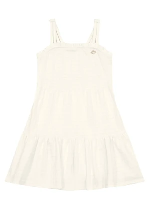 Brandili - Vestido Menina em Cotton Quadriculado Natural - BRANDILI