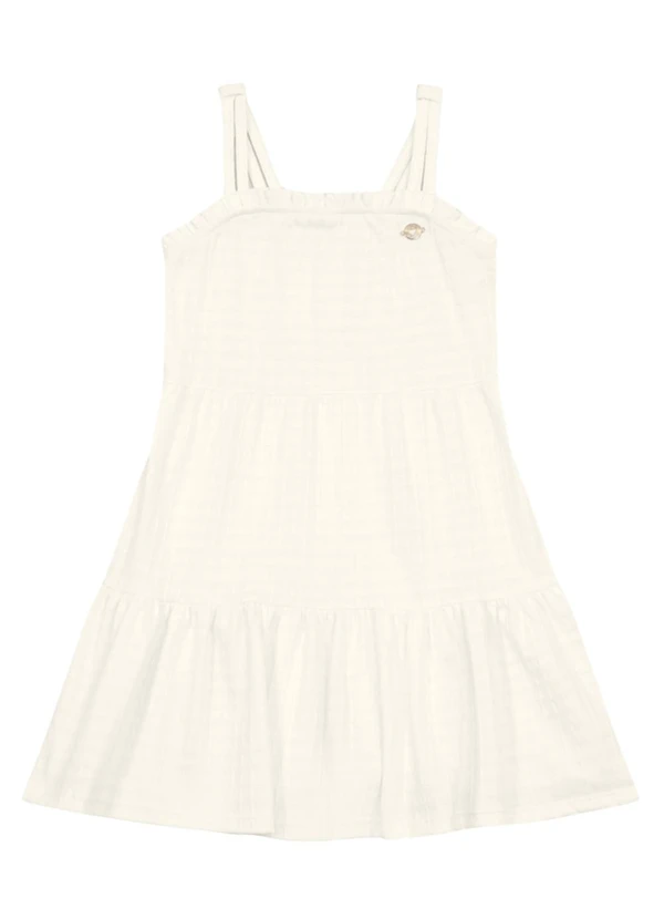 Brandili - Vestido Menina em Cotton Quadriculado Natural 1