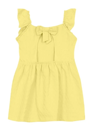 Brandili - Vestido Menina em Cotton Texturizado Amarelo - BRANDILI