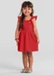 Brandili - Vestido Menina em Cotton Texturizado Vermelho - variação: Vermelho