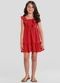 Brandili - Vestido Menina em Cotton Texturizado Vermelho - variação: Vermelho