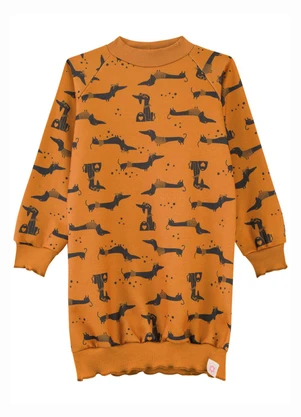 Marlan - Vestido Menina em Moletom Fashionsichas Marrom - MARLAN