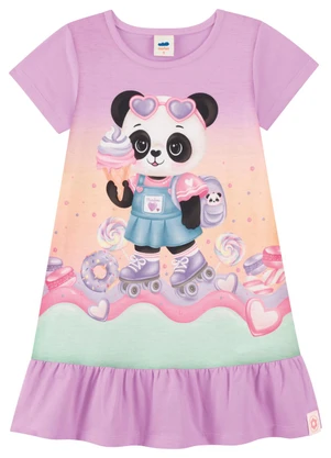 Marlan - Vestido Menina Estampado Babado na Barra Roxo - MARLAN