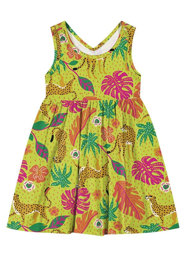 Kyly - Vestido Menina Estampado Verde