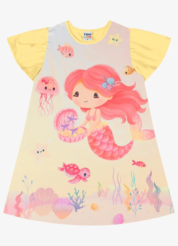 Rovi Kids - Vestido Menina Estasmpado Amarelo