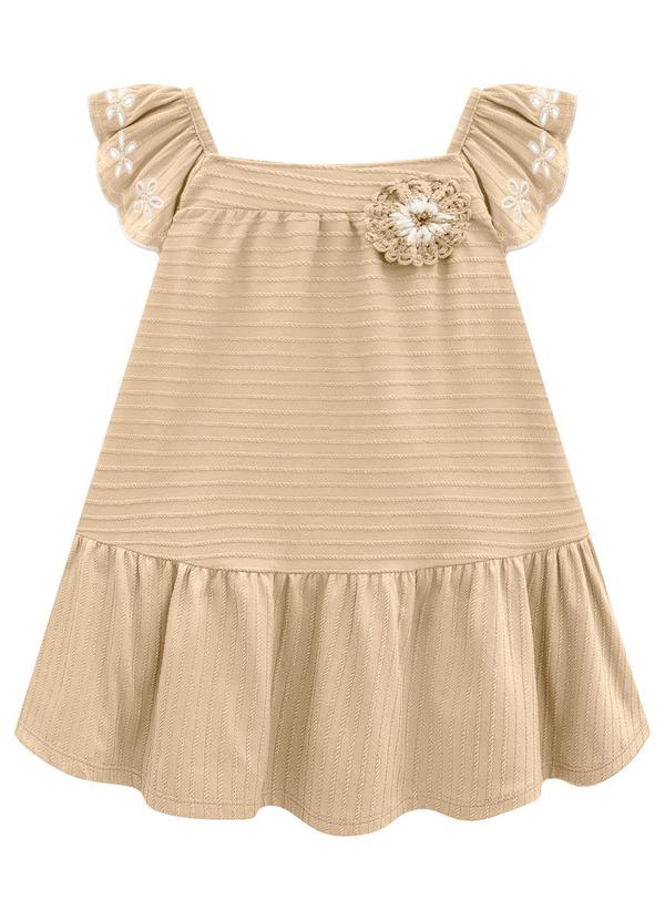 Milon - Vestido Menina Flor Bege 2