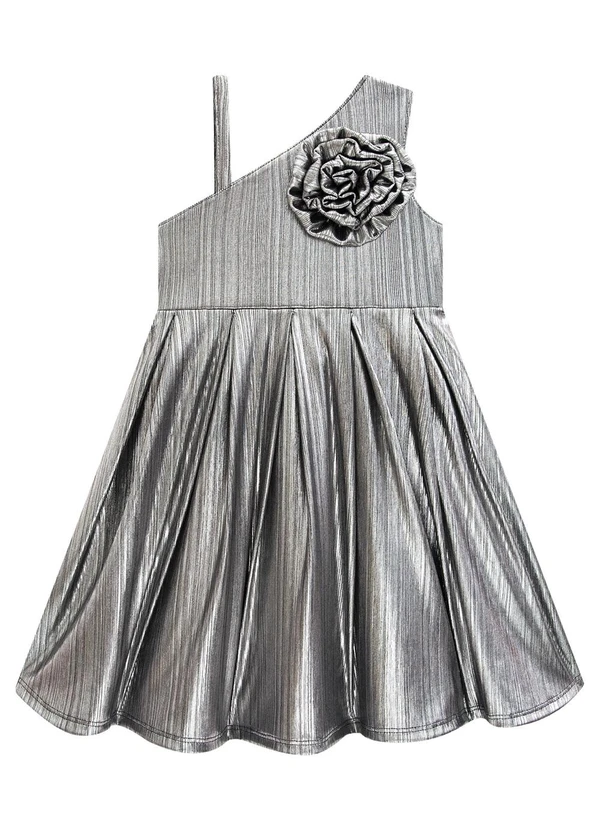 Milon - Vestido Menina Flor Prata 2