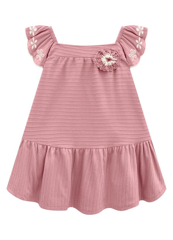 Milon - Vestido Menina Flor Rosa