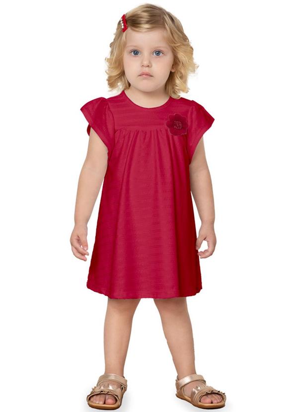 Milon - Vestido Menina Flor Vermelho