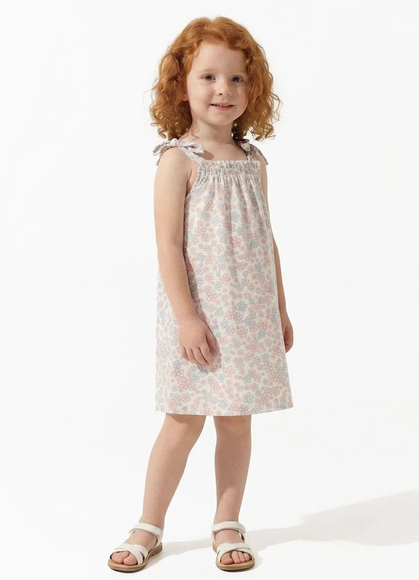 Fakini - Vestido Menina Floral Alças Roxo