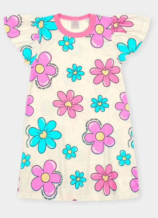 Abrange - Vestido Menina Floral Rosa