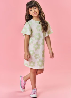 Cinti - Vestido Menina Floral Verde - CINTI