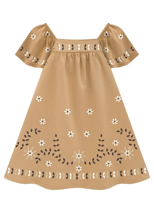 Milon - Vestido Menina Flores Marrom 2