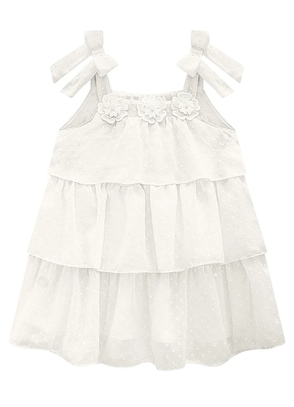 Milon - Vestido Menina Flores Off White 2