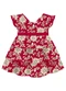 Milon - Vestido Menina Flores Vermelho - variação: Vermelho