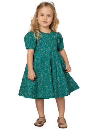 Milon - Vestido Menina Folhas Verde - MILON