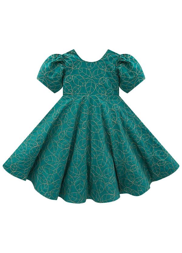 Milon - Vestido Menina Folhas Verde 2