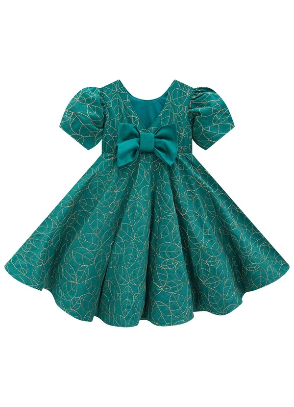 Milon - Vestido Menina Folhas Verde 3