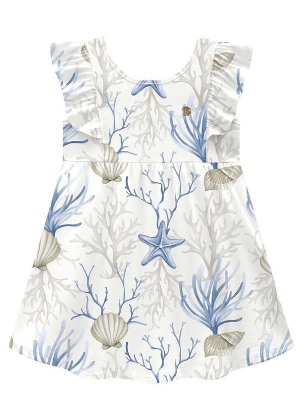 Milon - Vestido Menina Fundo do Mar Off White