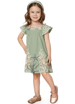 Milon - Vestido Menina Fundo do Mar Verde - MILON