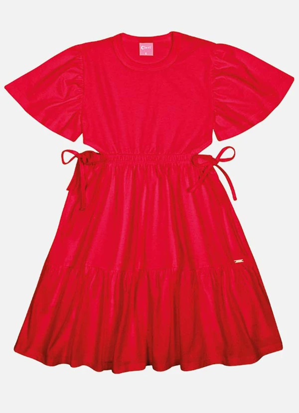 Cinti - Vestido Menina Glitter Vermelho