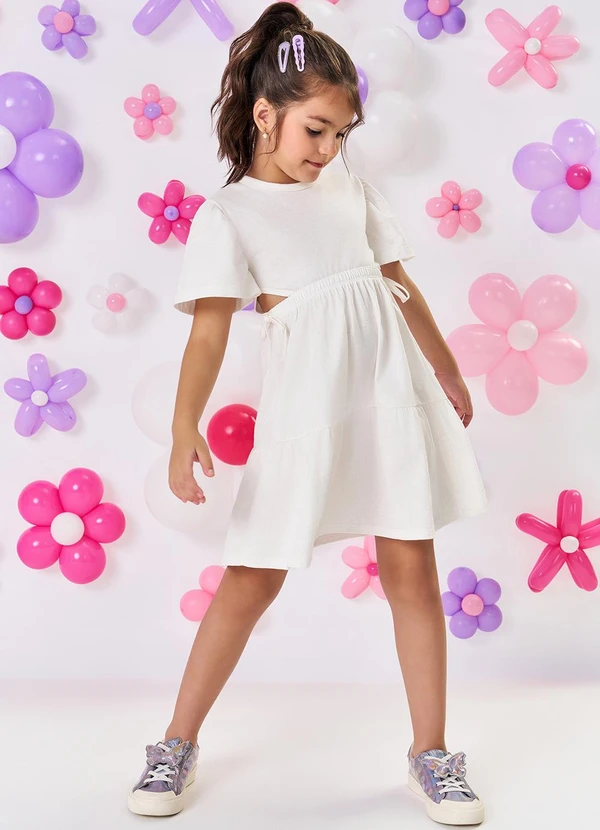 Cinti - Vestido Menina Glitter Bege