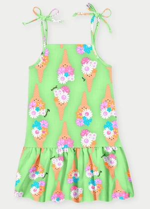 Abrange - Vestido Menina Ice Cream Verde - ABRANGE