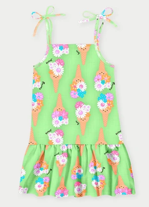 Abrange - Vestido Menina Ice Cream Verde - ABRANGE