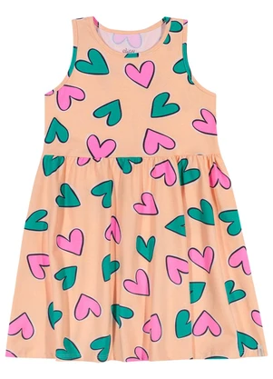Elian - Vestido Menina Infantil Cotton Estampado Bege - ELIAN