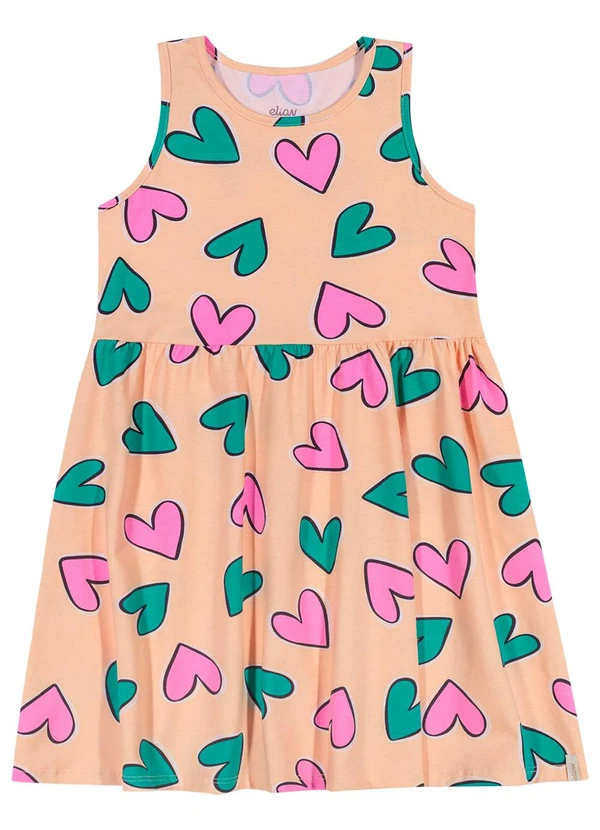 Elian - Vestido Menina Infantil Cotton Estampado Bege