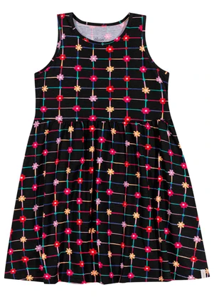 Elian - Vestido Menina Infantil Cotton Estampado Preto - ELIAN