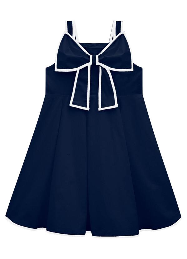 Milon - Vestido Menina Laço Azul Marinho