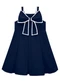 Milon - Vestido Menina Laço Off White - variação: Azul Marinho