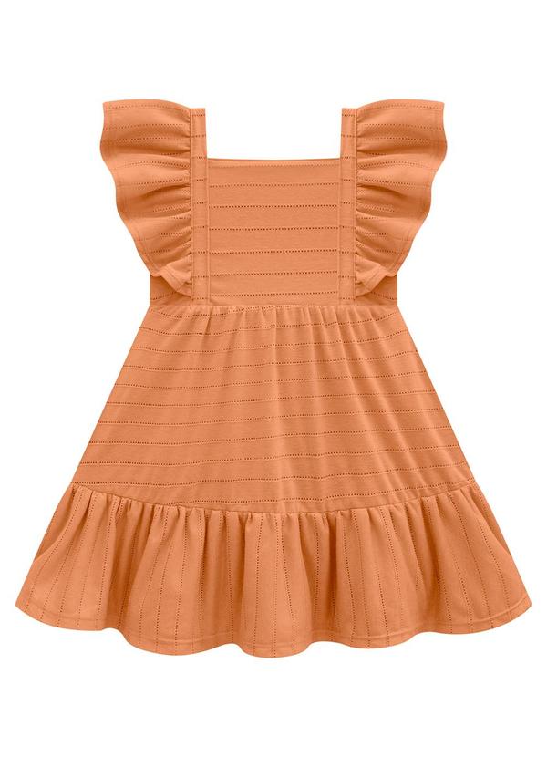 Milon - Vestido Menina Linhas Laranja
