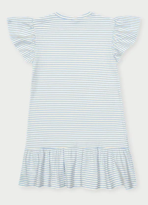 Abrange - Vestido Menina Listrado Azul - ABRANGE