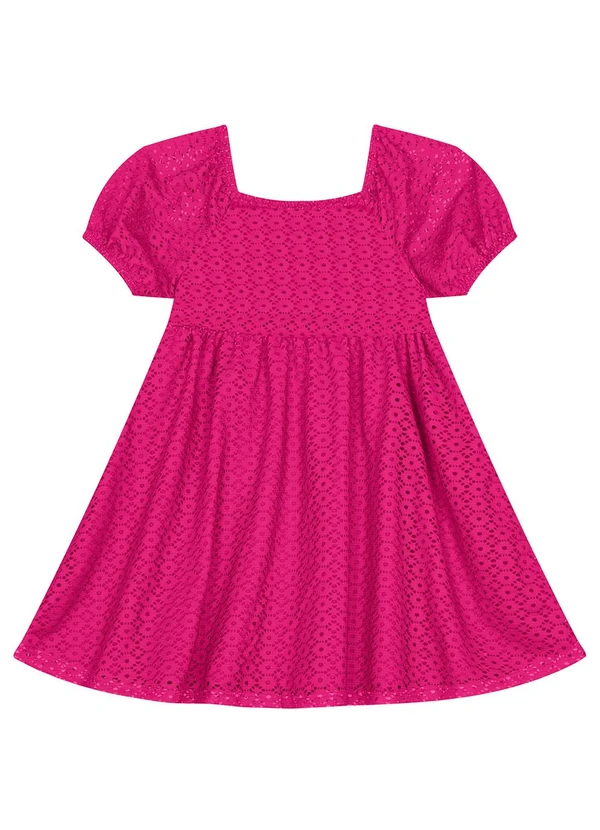 Kyly - Vestido Menina Malha Trabalhada Pink 2