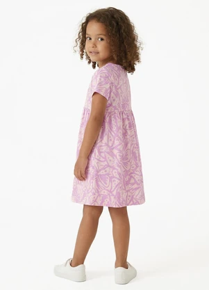 Fakini - Vestido Menina Mangas Curtas Roxo - FAKINI