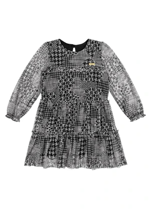 Colorittá - Vestido Menina Moderno com Tule Preto - COLORITTÁ