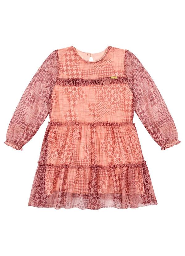 Colorittá - Vestido Menina Moderno com Tule Rosa