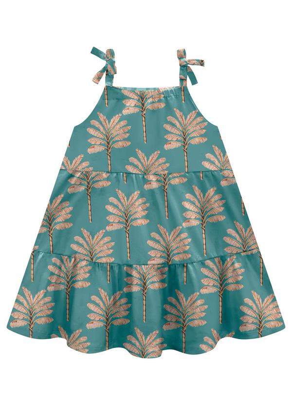 Milon - Vestido Menina Palmeiras Verde