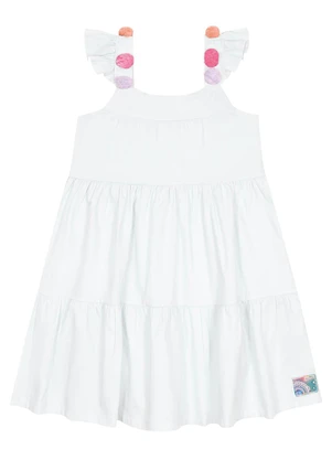 Cinti - Vestido Menina Pompons Branco - CINTI